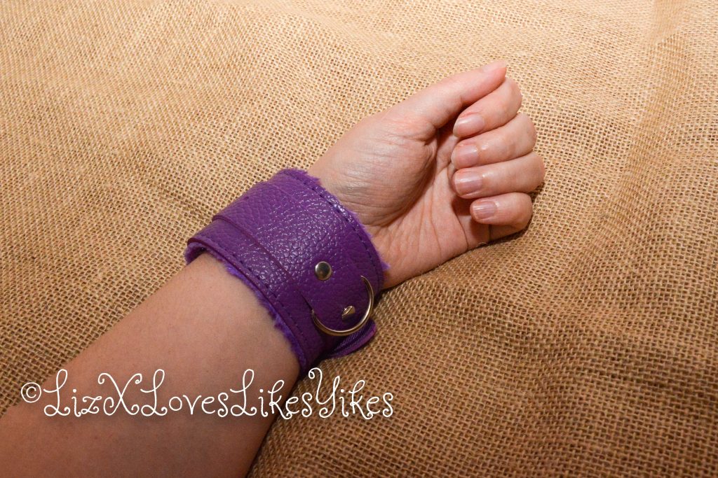 BDSM Set - Purple Copyright Liz BlackX The wrist cuff around my arm