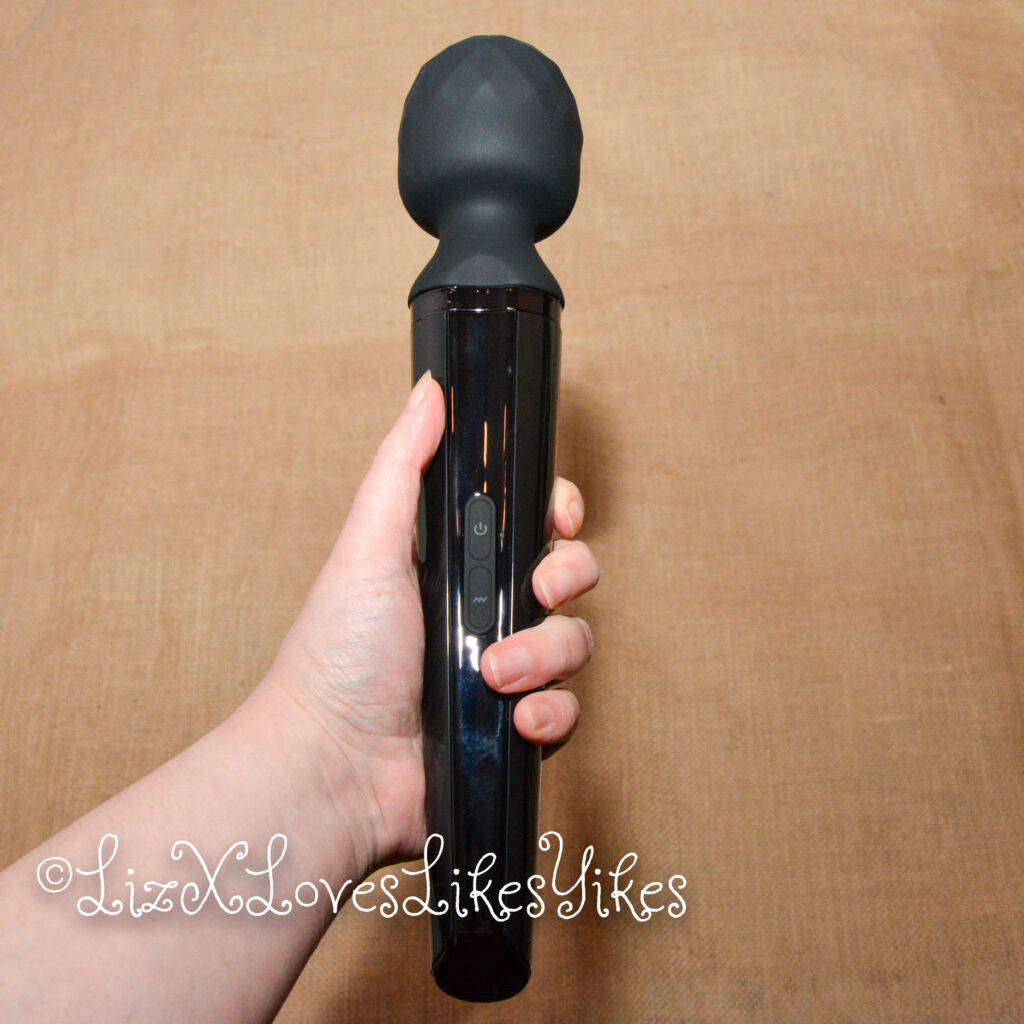 Paloqueth Cordless Handheld Wand Massager The full massager shown in my hand