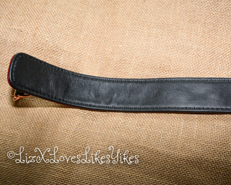 Review of Liebe Seele Wine Red Leather Collar with Leash, Rose Gold Metal Hardware Copyright Liz BlackX