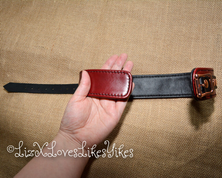 Review of Liebe Seele Wine Red Leather Collar with Leash, Rose Gold Metal Hardware Copyright Liz BlackX