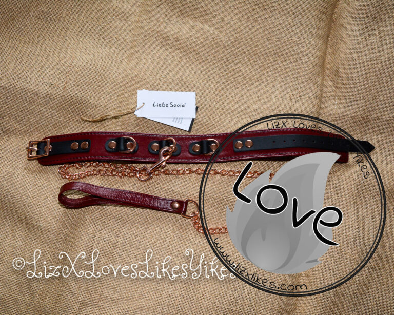 Review of Liebe Seele Wine Red Leather Collar with Leash, Rose Gold Metal Hardware