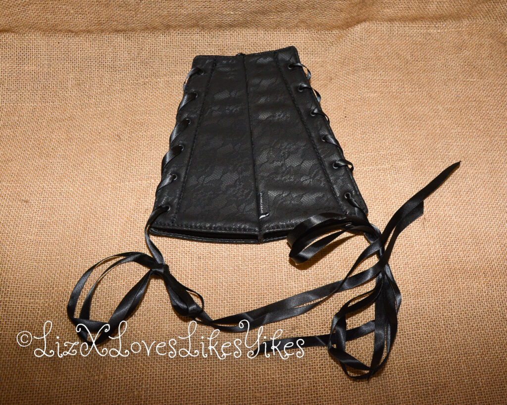 Picture of the full cuffs Review of Sincerely Sportsheets Lace Corset Arm Cuffs Copyright Liz BlackX