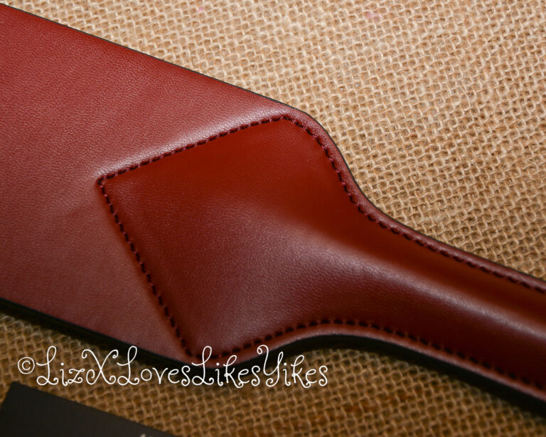 Review of the Saffron Vegan Leather Loop Paddle by Sportsheets Copyright Liz BlackX
