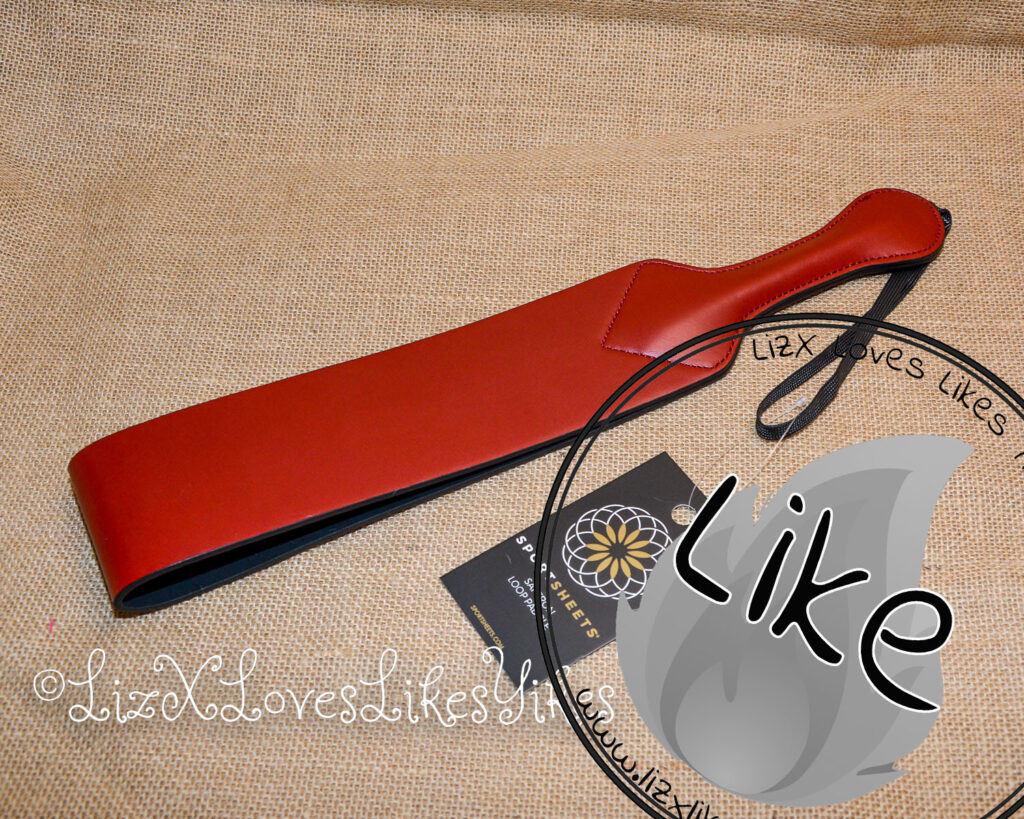 Review of the Saffron Vegan Leather Loop Paddle by Sportsheets Copyright Liz BlackX