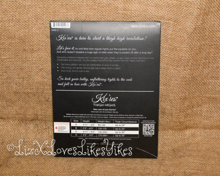 Review of Kix'ies Lois Silky Sheer Black with Back Seam Thigh Highs (sizes A-D) Copyright Liz BlackX