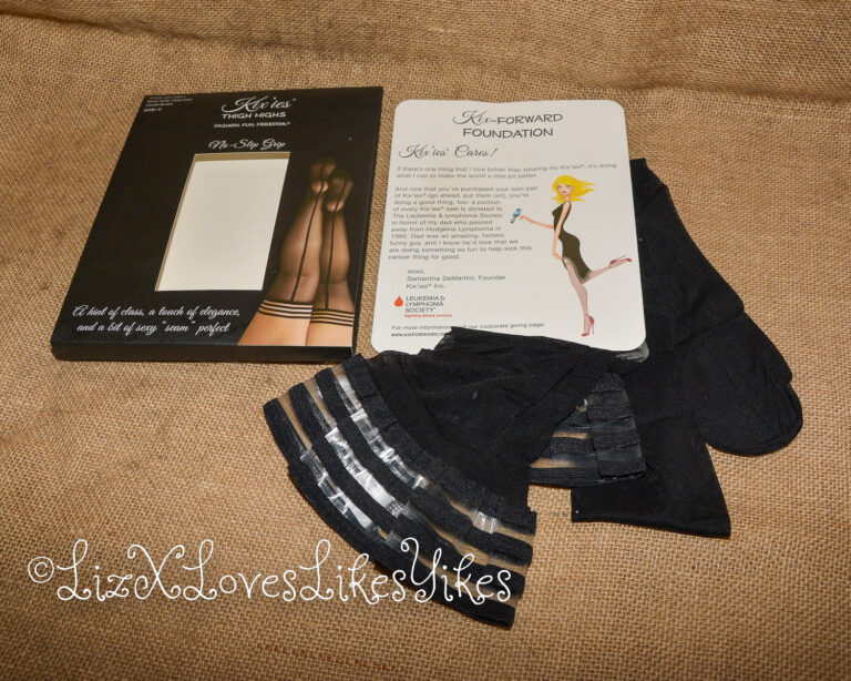 Review of Kix'ies Lois Silky Sheer Black with Back Seam Thigh Highs (sizes A-D) Copyright Liz BlackX