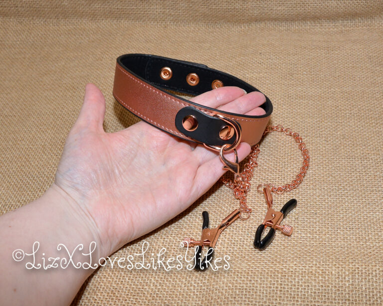 Review of the Rose Gold Memory Collar and Nipple Clamps by Liebe Seele Copyright Liz BlackX