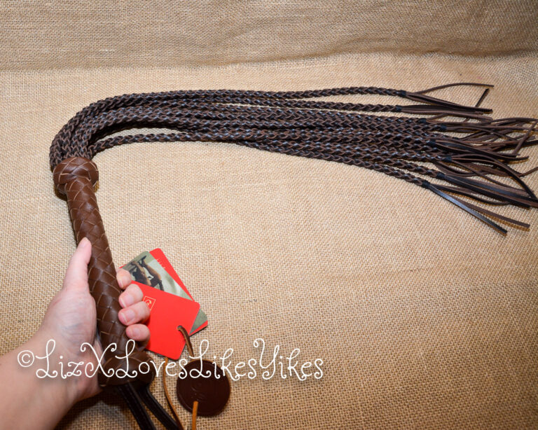 Review of the Equestrian Leather Cat o'nine tails Flogger by Liebe Seele Copyright Liz BlackX