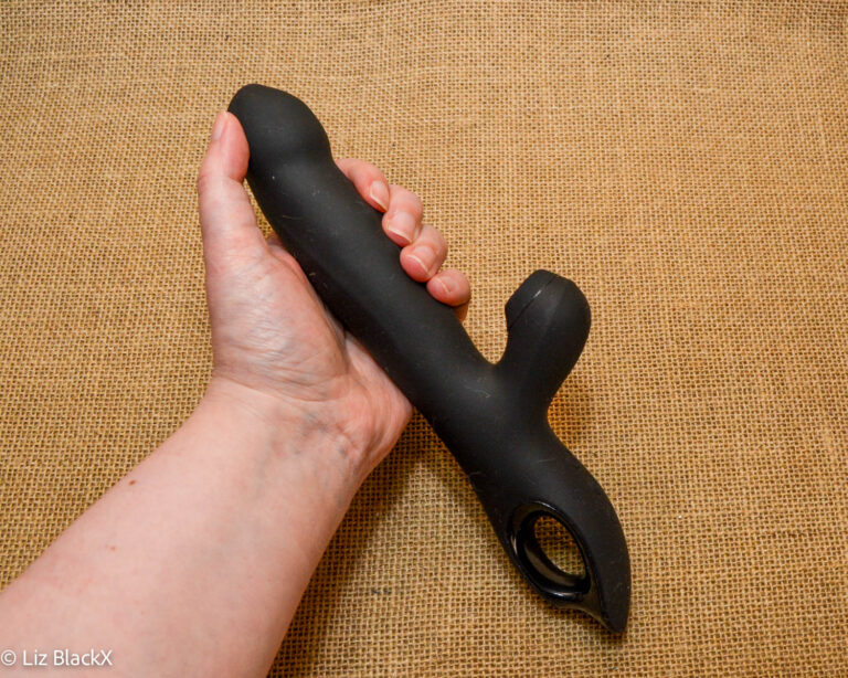 Review of the 3-in-1 Wiggling, Sucking Rabbit Vibrator with Rolling Beads Funzze Copyright Liz BlackX