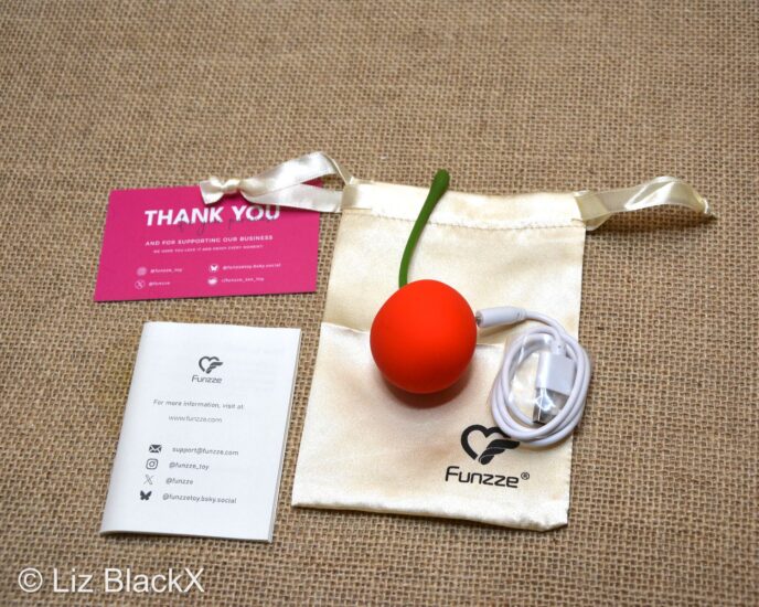 Funzze Cherry Vibrating Love Egg Review: Cute but Powerful? Copyright Liz BlackX